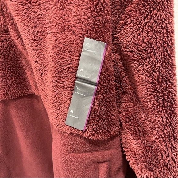 All In Motion Half Fleece Pullover Popover Sweater Drawstring Burgundy XL - Picture 6 of 9